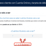 Abrir cuenta BBVA paso 3: ¿1 o 2 titulares?