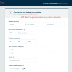 Abrir cuenta con Openbank paso 3: Datos personales y contraseña