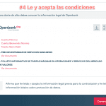 Abrir cuenta con Openbank paso 4: Lee y acepta las condiciones