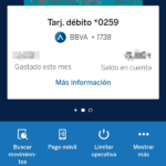 Tarjetas dentro de la app del bbva