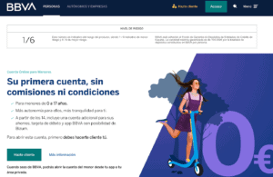 Cuenta menores BBVA sin comisiones