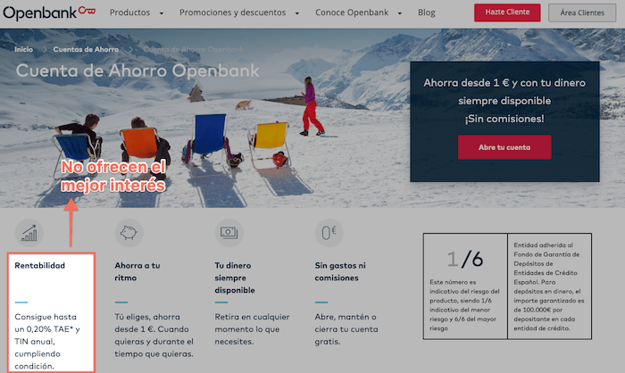 Opiniones de otros productos de Openbank