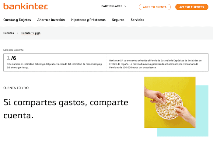 Otras cuentas disponibles con Bankinter