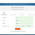 Registro con Raisin paso 3