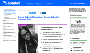 Cuentas Sabadell Negocios