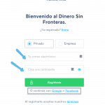 Añade un email y contraseña