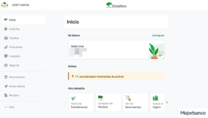 Cuenta de Josep Garcia con Unicaja Banco