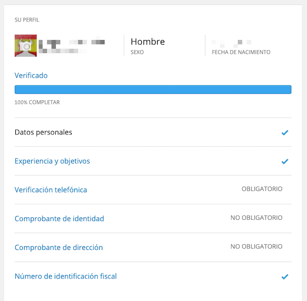 Confirmar una cuenta eToro