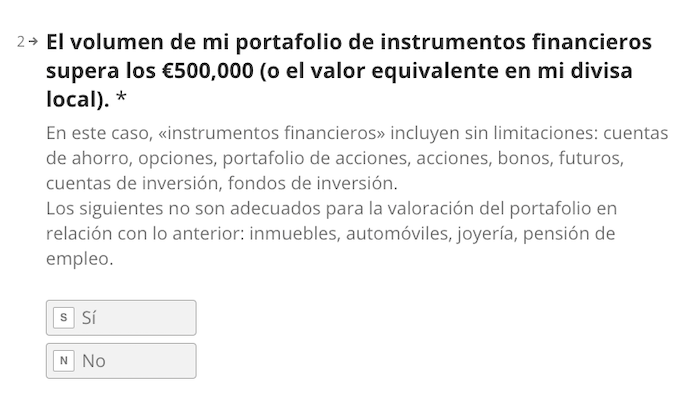 Formulario solicitud cuenta profesional