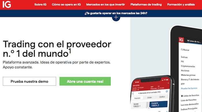 Broker IG y su pagina para trading