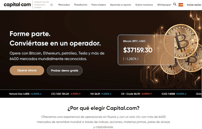 Capital.com plataforma para hacer trading