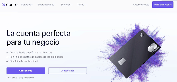 Qonto es una cuenta para empresas y alternativa al BBVA