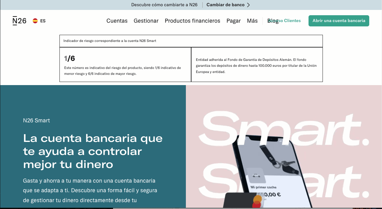 Cuenta sin nómina ni comisiones N26
