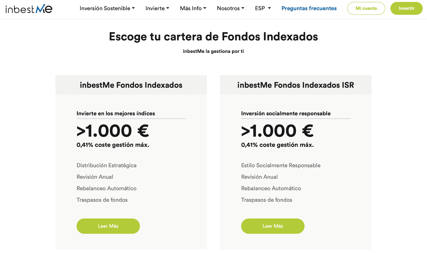 inbestMe carteras de fondos indexados y fondos indexados ISR