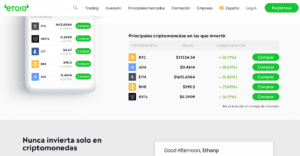 Comprar criptomonedas en eToro