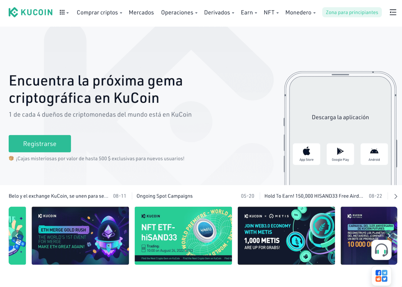Kucoin plataforma de inversión en criptomonedas