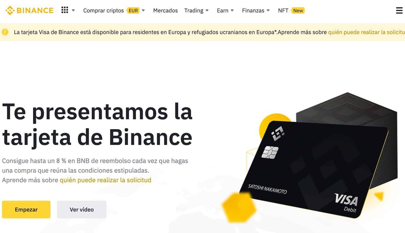 La tarjeta de débito de Binance