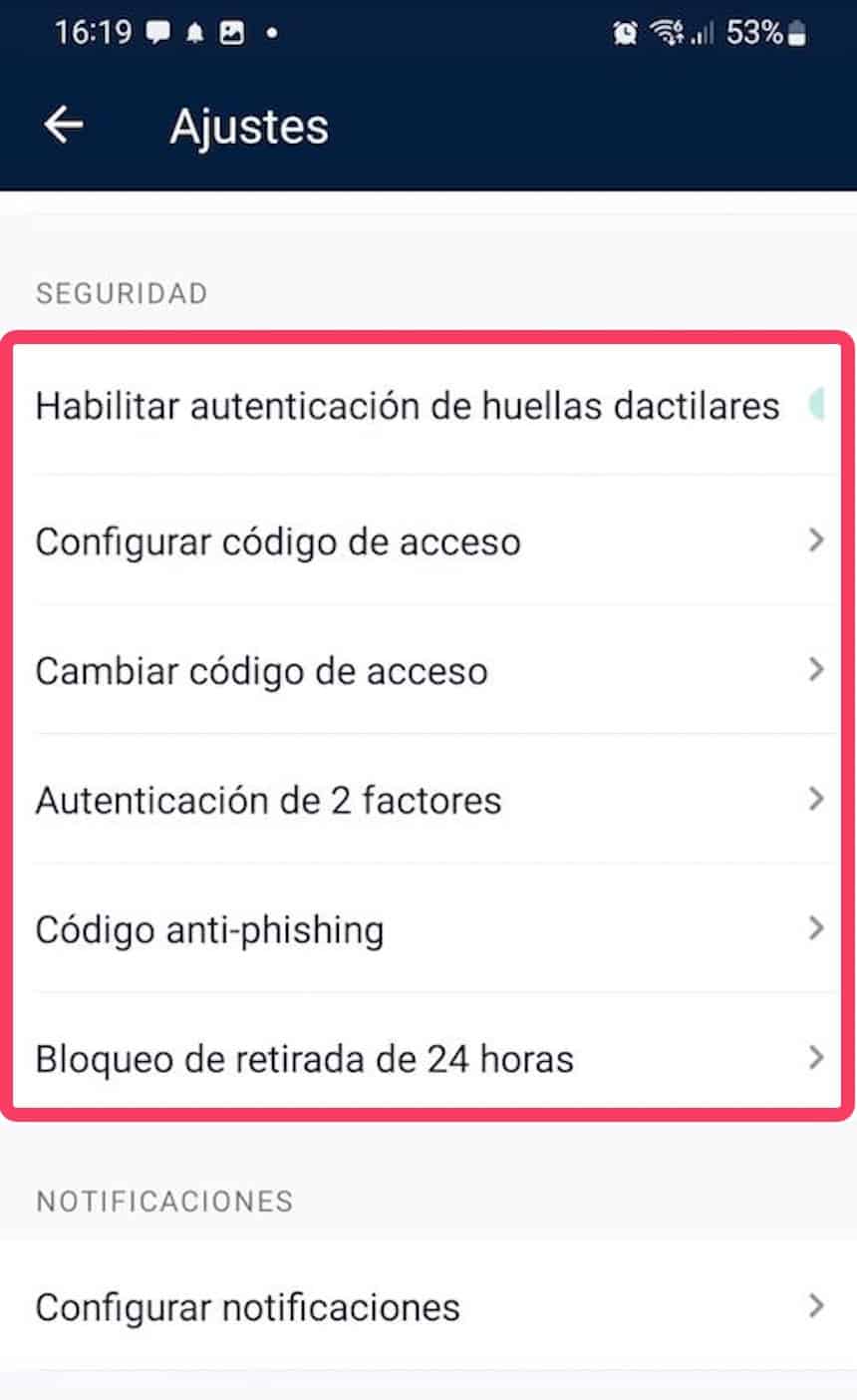 Crypto.com opciones de seguridad