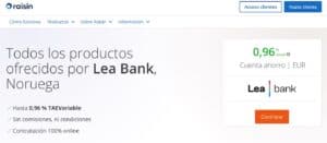Cuenta remunerada Lea Bank