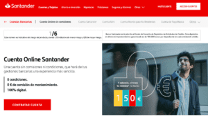 Cuenta Online Santander sin Comisiones