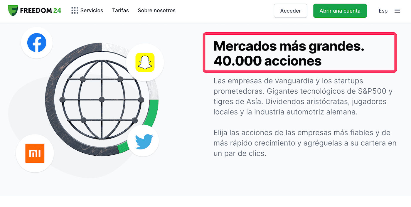 Activos y mercados con Freedom24