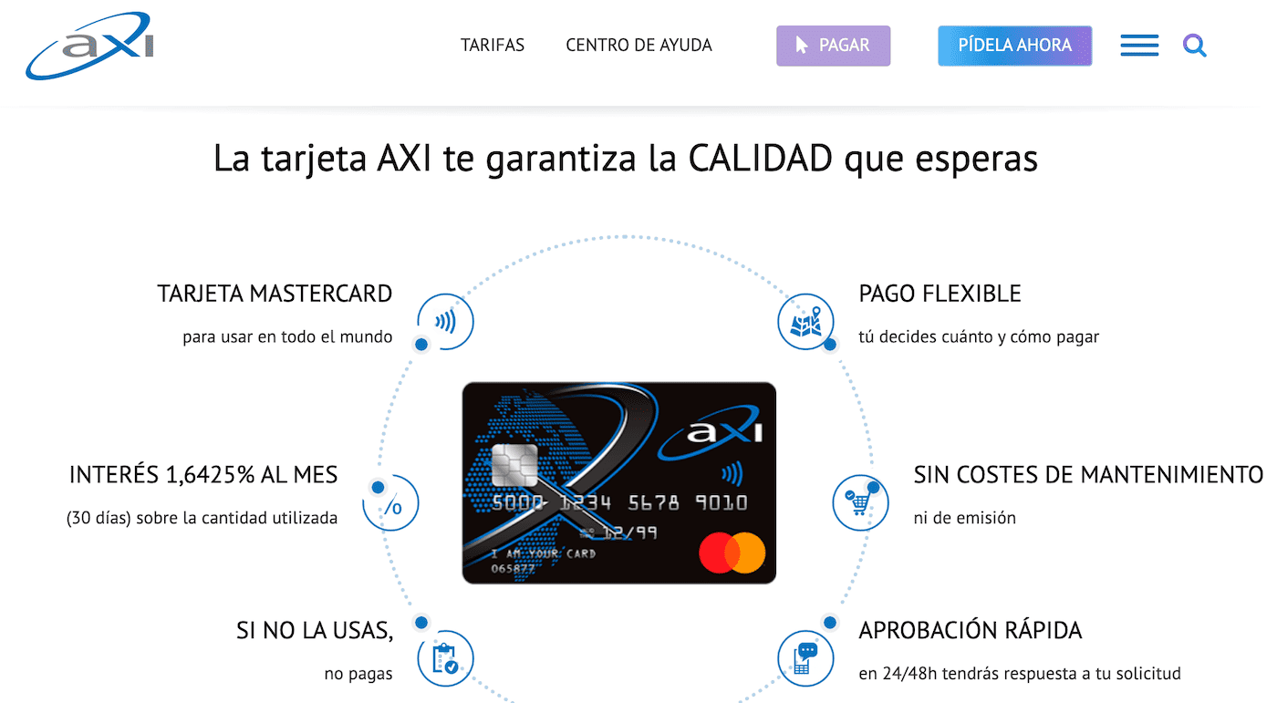 Tarjeta de crédito AXI