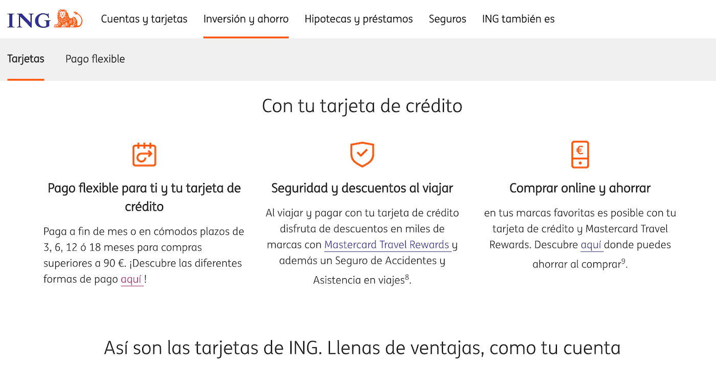 Tarjeta de crédito de ING