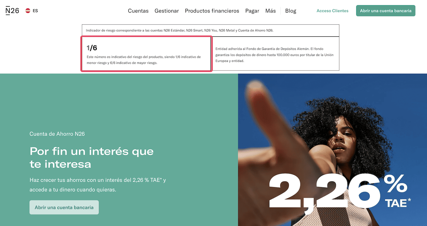Inversión segura de N26 cuenta de ahorro