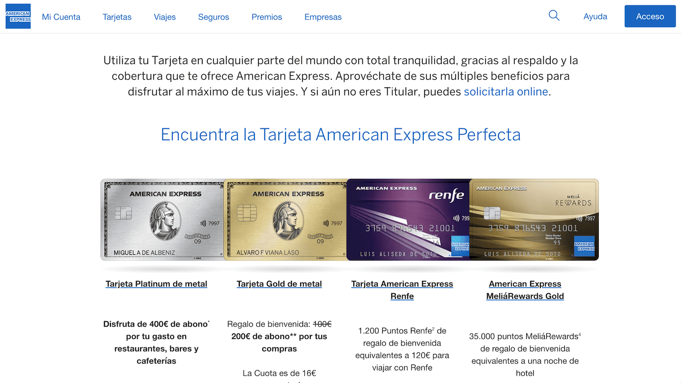 Red de tarjetas de AmEX