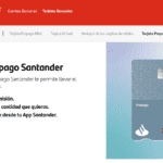 Tarjeta de prepago del Santander