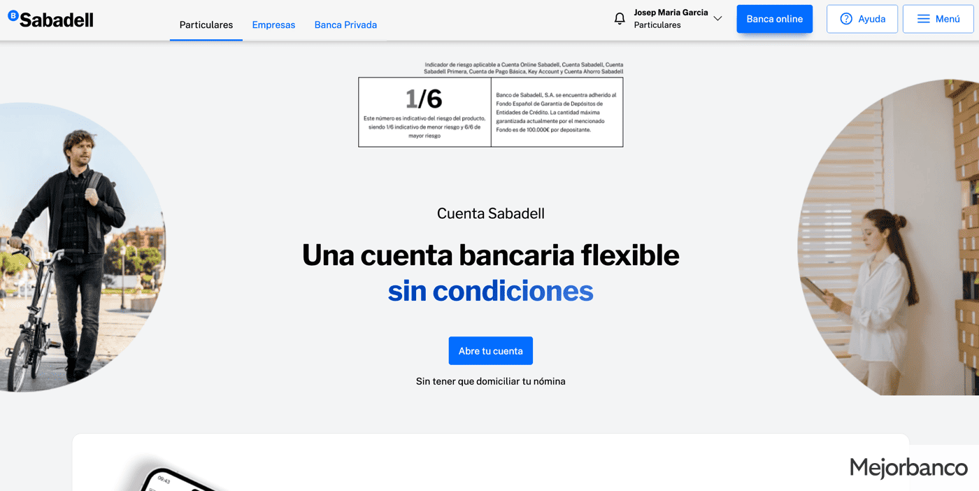 Cuenta corriente del Sabadell