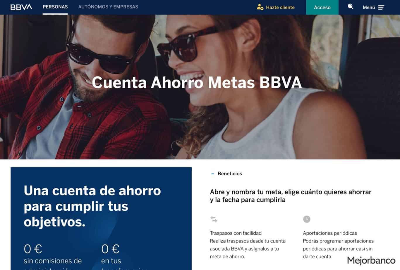 Cuenta de ahorro, Metas, del BBVA