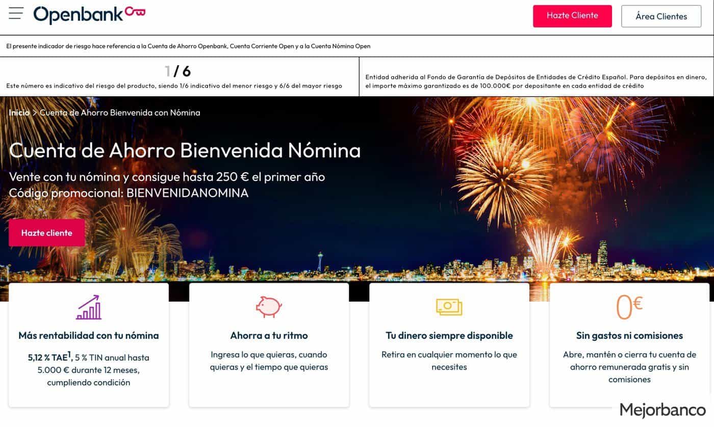 Cuenta de ahorro Openbank remunerada