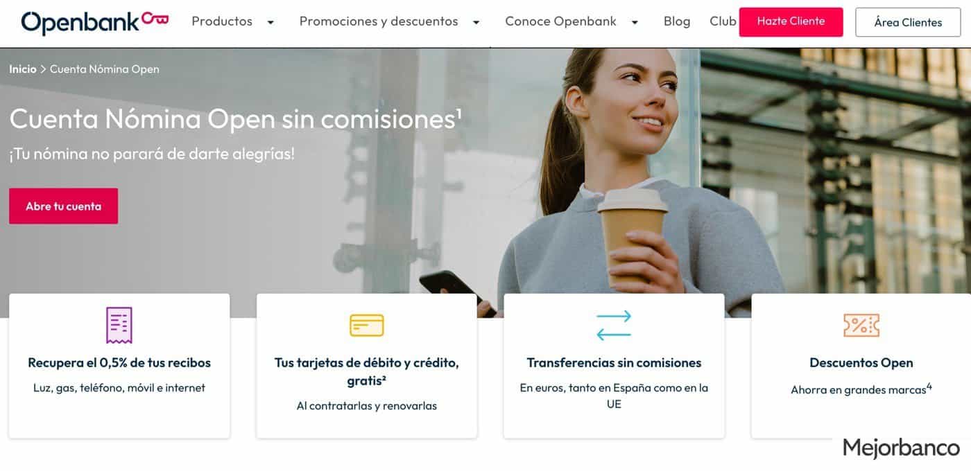 Cuenta nómina Open mejor-banco.com